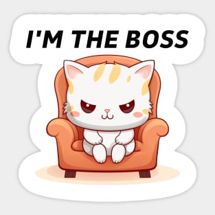 Cute Funny Cat I'm The Boss Sticker